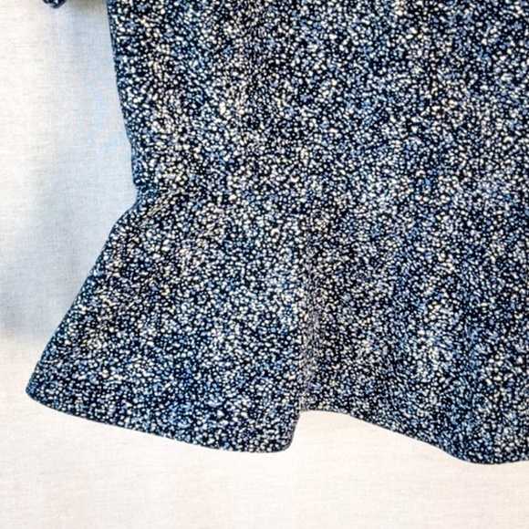 Gap Blue Speckled Peplum Top, sz: 0 - Picture 4 of 12
